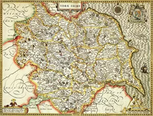 British Empire Maps Photo Mug Collection: Yorkshire Historical John Speed 1610 Map