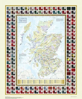 Scotland Photo Mug Collection: Map of the Clans and Tartans of Scotland