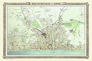 Wales Jigsaw Puzzle Collection: Old Map of Brighton 1898 from the Royal Atlas by Bartholomew