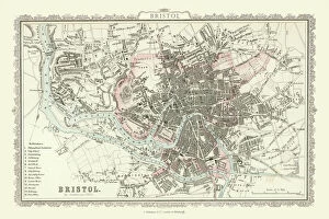 Maps Collection: Old Map of Bristol 1866 by Fullarton & Co
