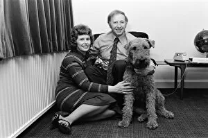 Arthur Spooner Collection: Arthur Scargill and his wife Anne at home near Barnsley, Yorkshire, with their dog Ginger