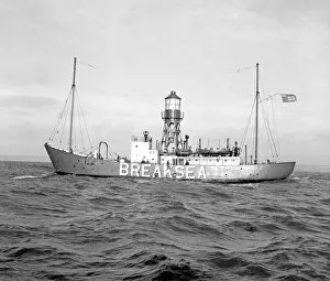 Boats Collection: The Breaksea Lightship in the Bristol Channel. 22nd December 1954