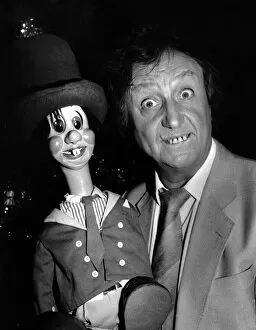 Happiness Collection: Comedian Ken Dodd with his Diddy Man Dicky Mint at Whitley Bay Playhouse on 9th December