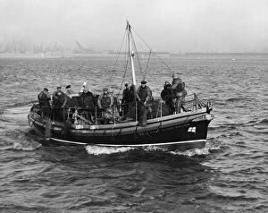 Men Only Collection: The crew of the New Brighton lifeboat seen here aboard their new vessel The Edmund