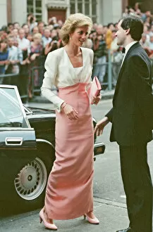Ballet Framed Print Collection: Diana, Princess Of Wales arrives at the Coliseum theatre in St