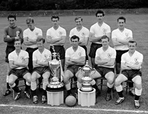 Allen Smith Photo Mug Collection: The Double winning Tottenham Hotspur football team pose with the League Championship
