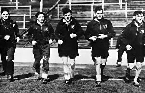 Running Collection: Famous Five Hibernian football players Gordon Smith, Bobby Johnstone, Lawrie Reilly