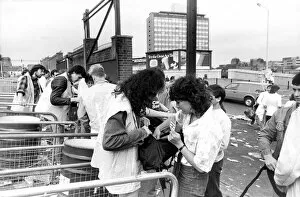 Bruce Springsteen Photographic Print Collection: Fans getting their bags searched before they go into St