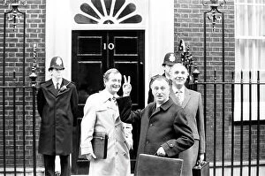 Politics Collection: Filming of BBC TV Programme Yes Minister, outside the
