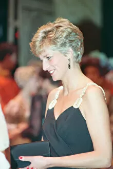 Dance Pillow Collection: HRH The Princess of Wales, Princess Diana, arrives at The Coliseum in London to see The