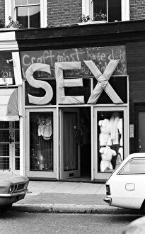 Inner Boroughs Collection: Malcolm McLarens shop sex on The Kings Road. 5th December 1976
