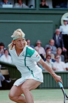 Tennis Poster Print Collection: Martina Navratilova during her Ladies Singles Final against Steffi Graf in 1988