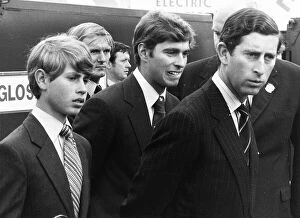 Aviation Poster Print Collection: Prince Charles with Prince Andrew and Prince Edward in 1978 at Farnborough Air Show