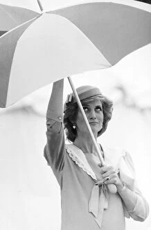 Related Images Collection: Princess Diana in Berkshire on a stormy day 26th June 1985