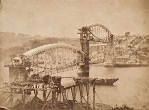 Brunel Jigsaw Puzzle Collection: Photograph of the Royal Albert Bridge, 1858