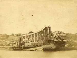 Brunel Jigsaw Puzzle Collection: Photograph of the Royal Albert Bridge at Saltash, c1855