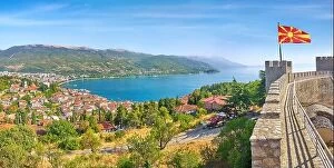 Castles Collection: Aerial panorama viev from Ohrid Castle, Macedonia