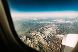 Azerbaijan Canvas Print Collection: Aerial View Of Mountains Of Urmia Region From Window Of Plane. West Azerbaijan Province, Iran