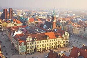 Poland Photo Mug Collection: Aerial view of Wroclaw Market Square, Wroclaw, Poland, Europe