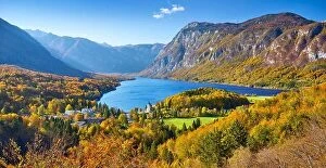 Aerial Views Photographic Print Collection: Bohinj Lake, Triglav National Park, Julian Alps, Slovenia