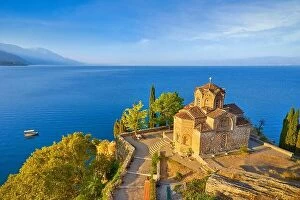 North Macedonia Premium Framed Print Collection: Church of St. John at Kaneo, Ohrid, Macedonia, UNESCO