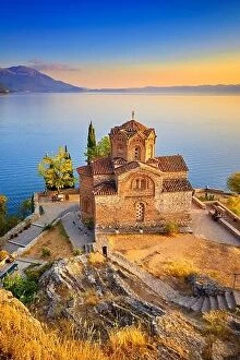North Macedonia Photo Mug Collection: Church of St. John at Kaneo, Ohrid, Macedonia, UNESCO