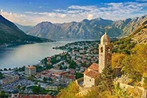 Montenegro Metal Print Collection: Kotor Bay with mountains landscape, Montenegro