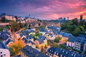 Cityscapes Collection: Luxembourg City, Luxembourg. Aerial cityscape image of old town Luxembourg City skyline during