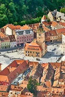 Romania Fine Art Print Collection: Old town square in Brasov, Transylvania, Romania