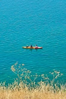 North Macedonia Metal Print Collection: Tourist kayak on the Ohrid Lake, Republic of Macedonia, Balkans