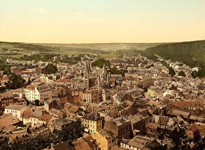 Belgium Pillow Collection: Air view of the city of Spa in Belgium