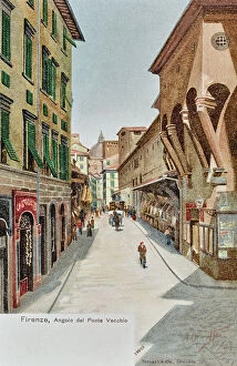 Firenze angolo del Ponte Vecchio drawing by Gino Panerai