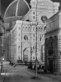 Religious Architecture Mouse Mat Collection: The Florence Cathedral at night
