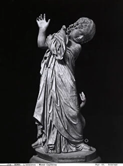 Related Images Canvas Print Collection: Girl in the act of defending a dove, statuette known as 'The Innocence'