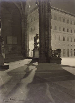 Historical artwork Greetings Card Collection: 'Loggia Orcagna by night', Florence; photograph exhibited at the 'V Roman Festival of Photographic