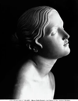 Allegory Collection: The sculpture titled Faith in God, by Lorenzo Bartolini. Face detail. Museo Poldi Pezzoli, Milan