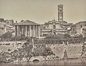 Rome Framed Print Collection: View of the Temple of Hercules Victor named Temple of Vesta and of the Cloaca Maxim in Rome