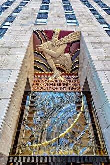 Art deco Photographic Print Collection: NY, NYC, Rockefeller Center, Art Deco detail
